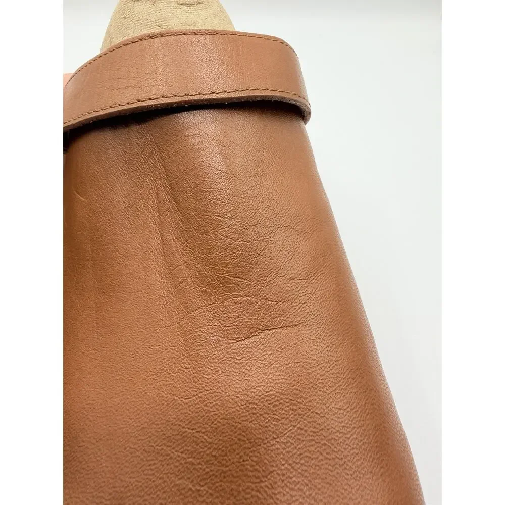 J.Crew Grace Convertible Leather Clogs Wooden Sole Studded Brown 7.5 Excellent